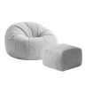 Puf Mark Adler Comfy 3.0 z podnóżkiem, szary, 22 × 43 × 38 cm