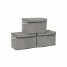 Set of boxes with lids, 3 pieces, grey