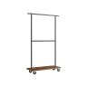 Clothes rack with wheels, black-vintage color