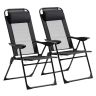 Zestaw 2 krzeseł ogrodowych Outsunny 62x70x109cm, czarno-szary