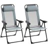 Комплект из 2 садовых стульев Outsunny 62x70x109 см, серо-черный.