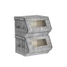 Set of 2 fabric storage boxes, gray