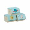 Children's storage box set of 3, beige/blue