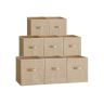 Set of 8 storage boxes 26x26x28cm., cream color