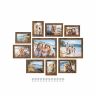 Set of 10 photo frames, brown