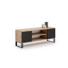 Stolik RTV Focus RTV 155x49x40 cm, drewno naturalne / czarny