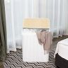 Laundry basket 100 L bamboo, white