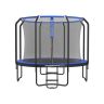 Trampoline Ø 305 cm. with safety net, ladder and padded posts, dark blue