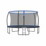 Trampolina 427 cm z siatką i drabinką, czarno-niebieska