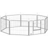 Dog enclosure PawHut 160x160x60cm., silver color