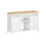Szafka pokojowa SONGMICS LSC204WC01, 2 drzwi, biały/dąb, 110 × 76 × 40 cm