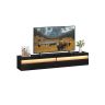 Szafka RTV VASAGLE LTV133B02, wisząca, czarna, 178 × 35 × 30 cm