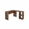 Vintage brown L-shaped computer desk