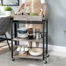Kitchen trolley 65 x 40 x 86 cm., grey/black