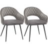 2 pcs modern kitchen chairs dining chair set grey