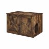 Vintage litter box/cabinet with doors, natural color