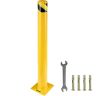 Yellow steel security post 122x14 cm with screws