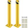 Yellow steel security post, 36 inches, 4.5 inches diameter