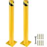 Yellow steel security post, 36 inches, 5.5 inches diameter