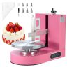 Cake decorating machine with rotating tray, pink, 6-14 inches