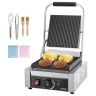 Electric commercial panini grill, 1800 W, stainless steel, 22x23 cm