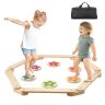 Wooden balance beams with stones, 6 pcs., montessori toy for children 2-6 m