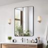 Wall-mounted makeup mirror, 30x40 inches, aluminum frame, scratch-resistant