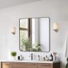 Wall-mounted makeup mirror, 36x36 inches, aluminum frame, scratch-resistant