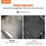 Car mats dodge ram 1500 crew cab 2019–2024, TPE, black, 3 pcs.