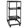 20U open frame server rack, adjustable depth, with casters