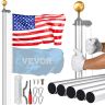 25ft Aluminum Flagpole Kit for Outdoor, Silver