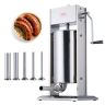 Manual sausage stuffer 15 L 304 stainless steel, 5 tubes, 2 speeds