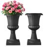 Plastic urn-shaped pots, 40x67 cm, black, 2 pcs.