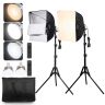 Zestaw oświetleniowy softbox 40x40 cm, regulowany 3000–6500 K