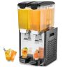 Commercial stainless steel beverage dispenser, 2x10 L, for cold drinks