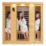 Drewniana sauna na podczerwień dla 3-4 osób z Bluetooth i chromoterapią