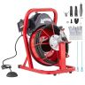 Electric drain cleaning auger, automatic feed, 1524x0.95 cm