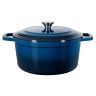 Enameled cast iron pot with lid, 5.7 L, blue
