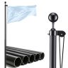Maszt flagowy VEVOR UP-QGTJ30, segmentowy, czarny, Ø5,16 × 914 cm