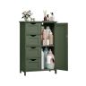 Шкаф для ванной VASAGLE LHC41W, 4 ящика, с дверцами, зелёный, 55 × 82 × 30 см