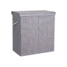 Linen imitation laundry basket 142 L, gray