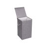 Linen imitation laundry basket 85 L, gray