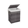 Laundry basket 90 L made of polyrattan, grey