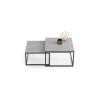Stolik kawowy w kolorze betonu Twin 70x70x42cm / 60x60x36 cm, szary