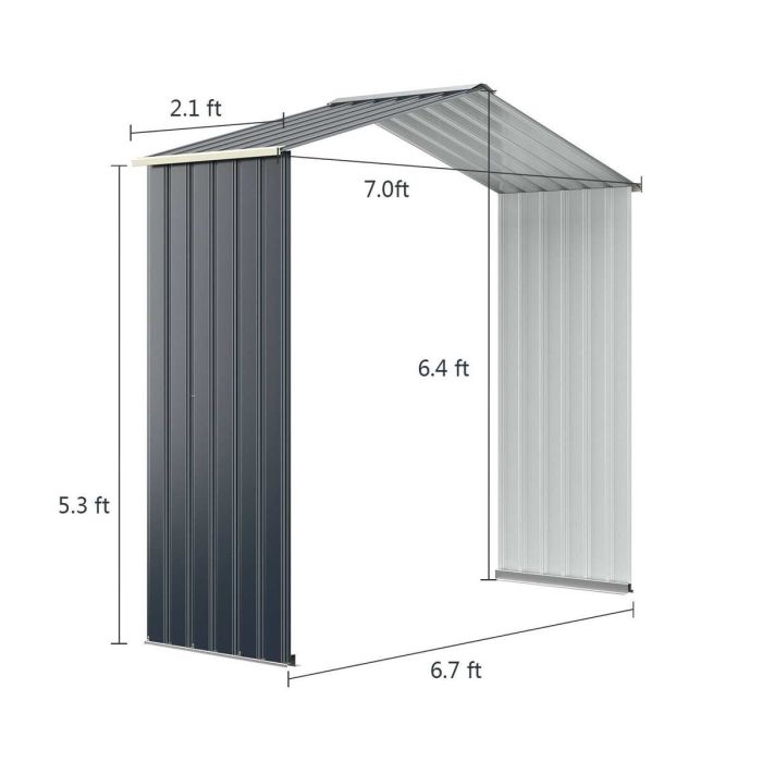 Крыша для удлинения садового сарая 213x195x64см, темно-серого цвета