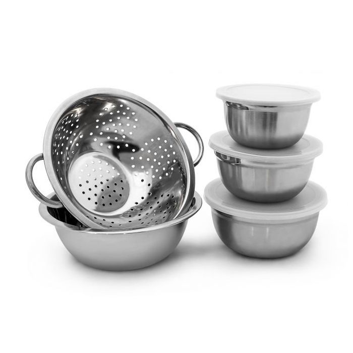 Set of 5 bowls, silver color