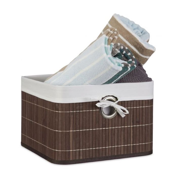 Storage bag 20x31x31cm., brown/white/silver color