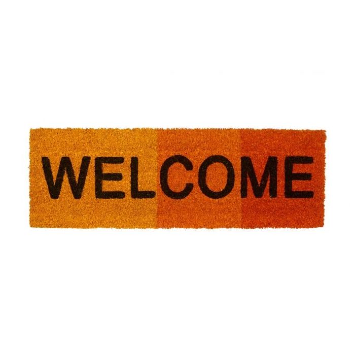 Doormat "Welcome" 75x25 cm., yellow/orange/red