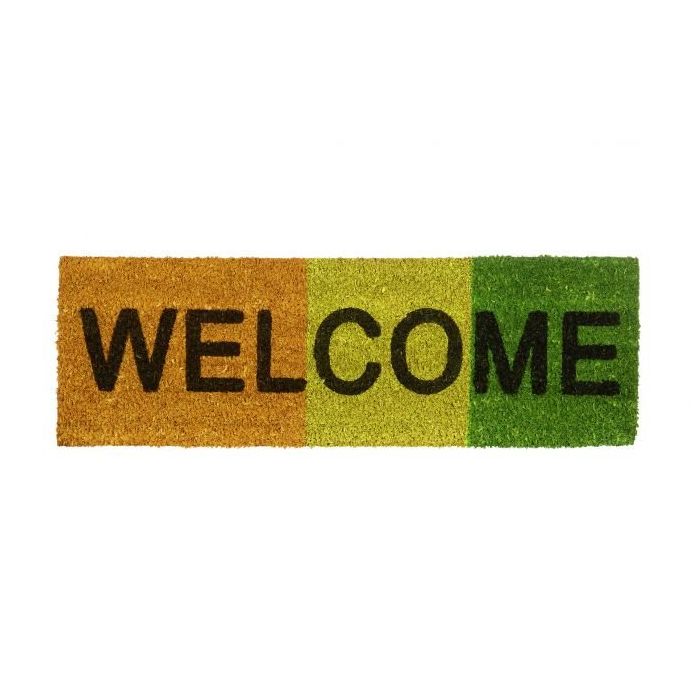 Wycieraczka "Welcome" 75x25 cm, pomarańczowo-żółto-zielona