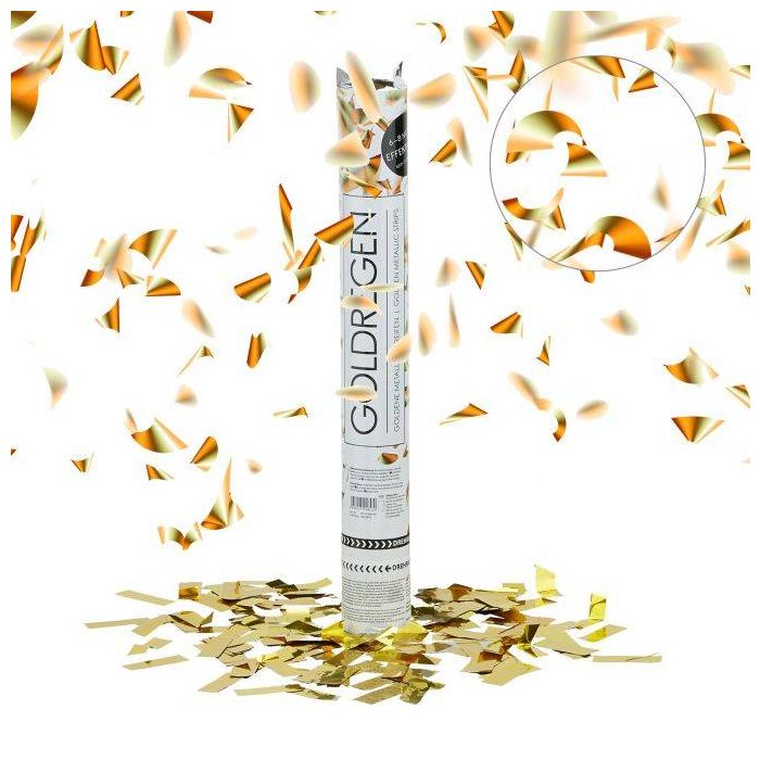 Confetti cannon 40x5x5cm., gold color